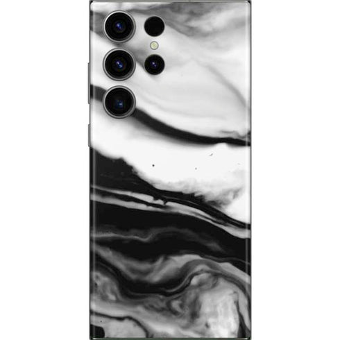 Black and White Marble Ink Galaxy S23 Ultra Skin