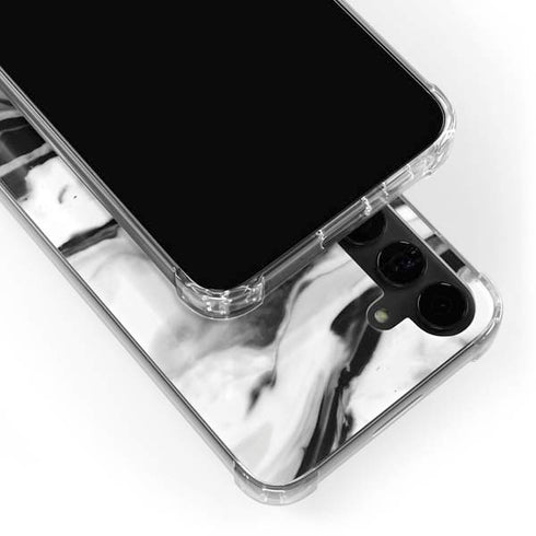 Black and White Marble Ink Galaxy S24 Plus Clear Case