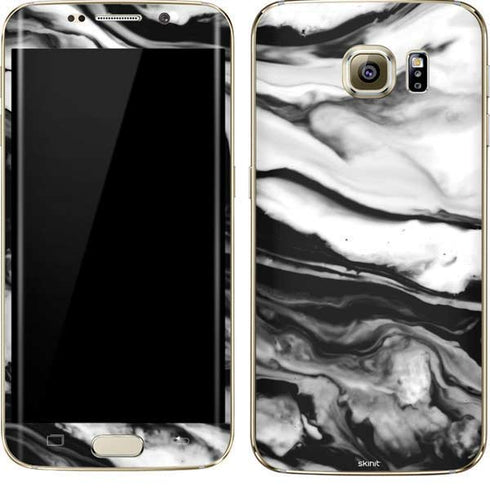Black and White Marble Ink Galaxy S7 Edge Skin