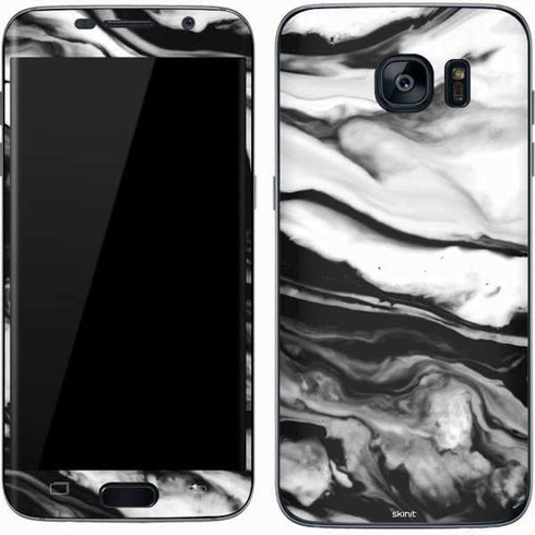 Black and White Marble Ink Galaxy S7 Skin