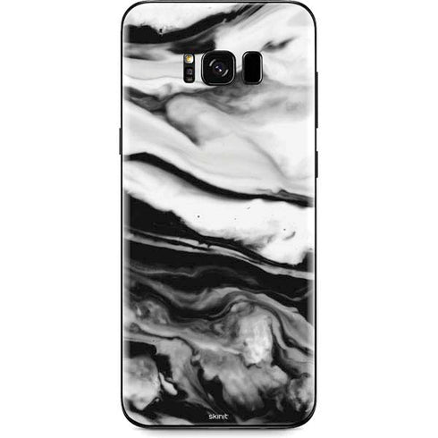 Black and White Marble Ink Galaxy S8 Plus Skin