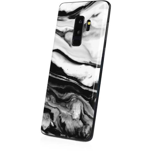Black and White Marble Ink Galaxy S9 Plus Skin
