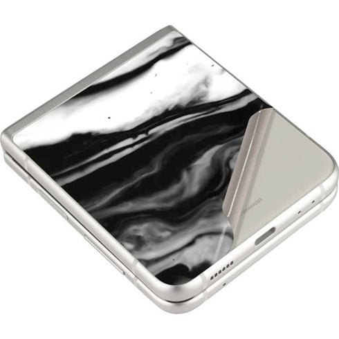 Black and White Marble Ink Galaxy Z Flip3 5G Skin