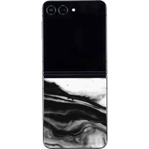 Black and White Marble Ink Galaxy Z Flip5 5G Skin