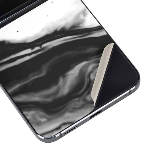 Black and White Marble Ink Galaxy Z Flip5 5G Skin