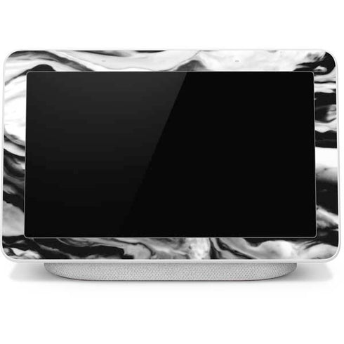 Black and White Marble Ink Google Home Hub Skin
