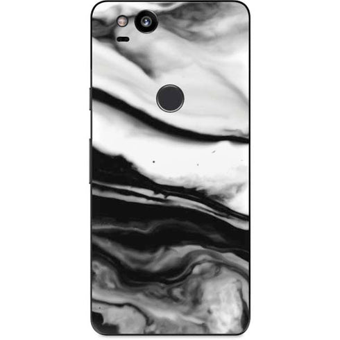 Black and White Marble Ink Google Pixel 2 Skin