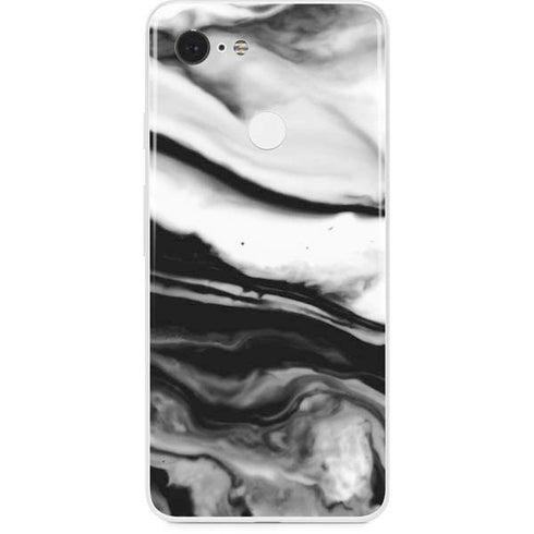 Black and White Marble Ink Google Pixel 3 Skin