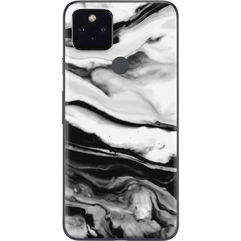 Black and White Marble Ink Google Pixel 4a 5G Skin