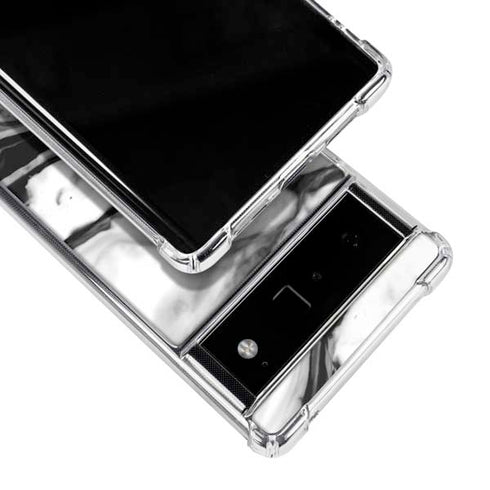 Black and White Marble Ink Google Pixel 6 Clear Case