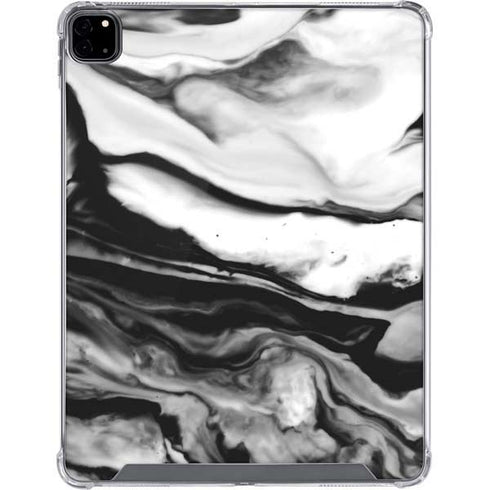 Black and White Marble Ink iPad Pro 12.9in (2020) Clear Case