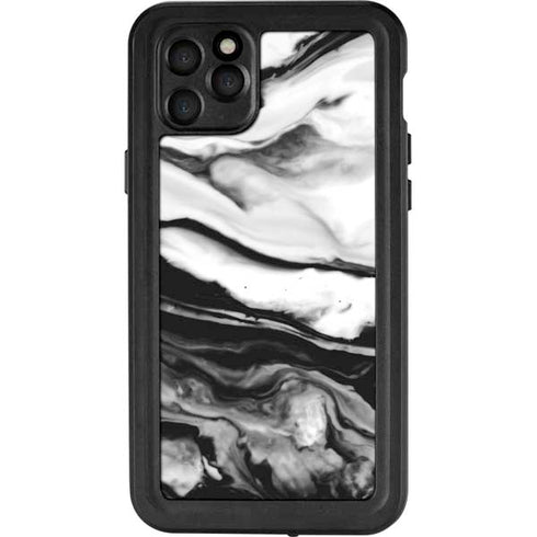 Black and White Marble Ink iPhone 11 Pro Max Waterproof Case