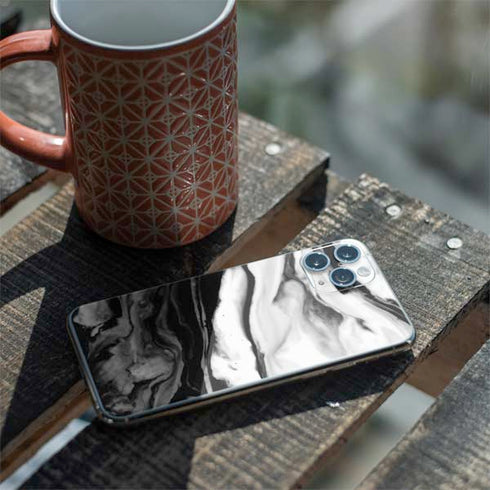 Black and White Marble Ink iPhone 11 Pro Skin