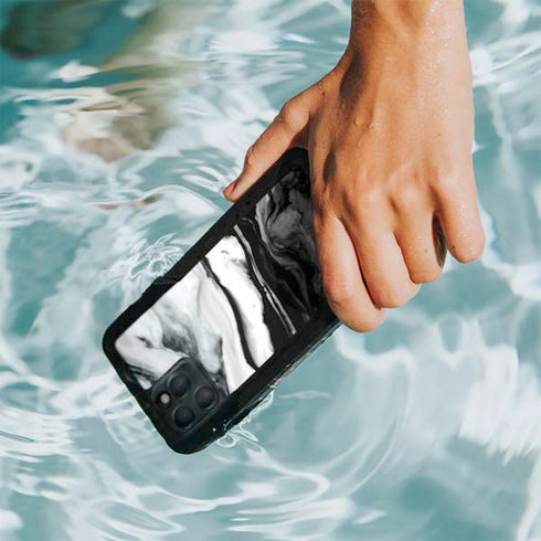 Black and White Marble Ink iPhone 11 Pro Waterproof Case