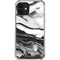 Black and White Marble Ink iPhone 12 Clear Case