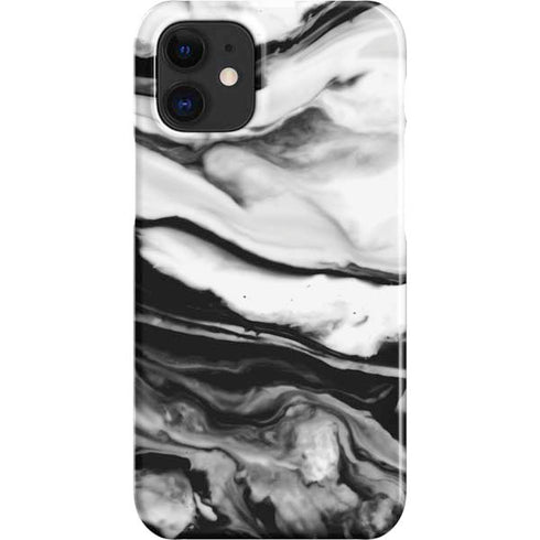 Black and White Marble Ink iPhone 12 Mini Lite Case