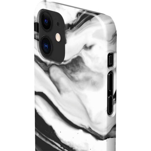 Black and White Marble Ink iPhone 12 Mini Lite Case