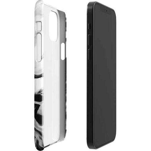 Black and White Marble Ink iPhone 12 Mini Lite Case
