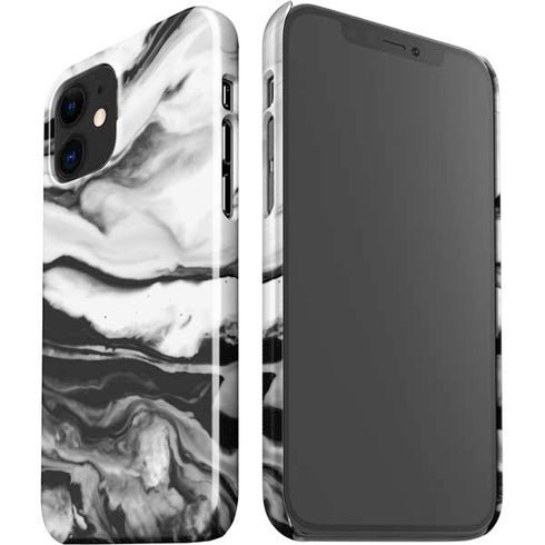 Black and White Marble Ink iPhone 12 Mini Lite Case