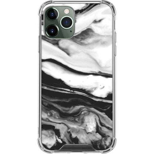 Black and White Marble Ink iPhone 12 Pro Clear Case