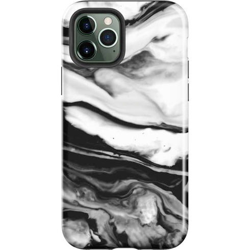 Black and White Marble Ink iPhone 12 Pro Impact Case