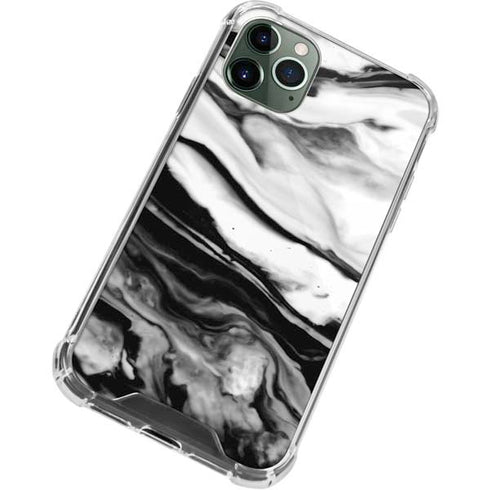 Black and White Marble Ink iPhone 12 Pro Max Clear Case