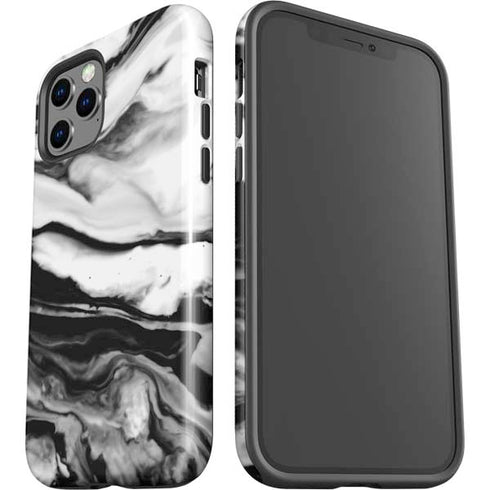 Black and White Marble Ink iPhone 12 Pro Max Impact Case