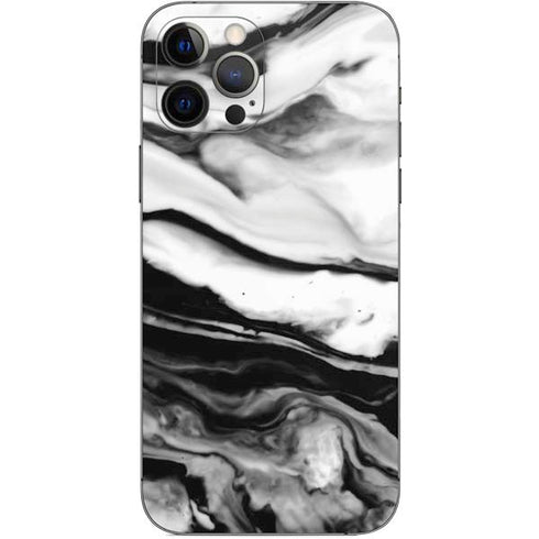 Black and White Marble Ink iPhone 12 Pro Skin