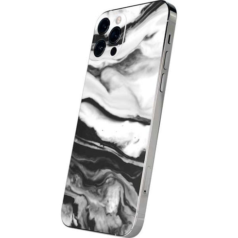 Black and White Marble Ink iPhone 12 Pro Skin