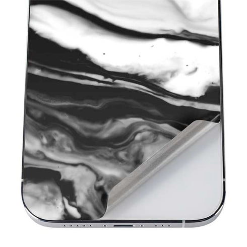 Black and White Marble Ink iPhone 12 Pro Skin