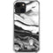 Black and White Marble Ink iPhone 13 Clear Case