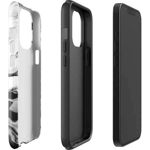 Black and White Marble Ink iPhone 13 Pro Impact Case