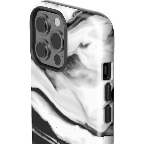 Black and White Marble Ink iPhone 13 Pro Max Impact Case