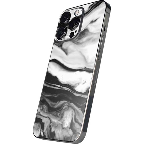 Black and White Marble Ink iPhone 13 Pro Max Skin