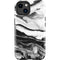 Black and White Marble Ink iPhone 15 Plus Impact Case