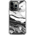 Black and White Marble Ink iPhone 15 Pro Clear Case
