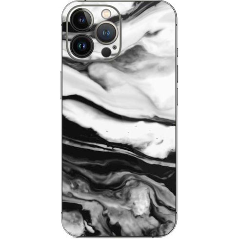 Black and White Marble Ink iPhone 14 Pro Max Skin
