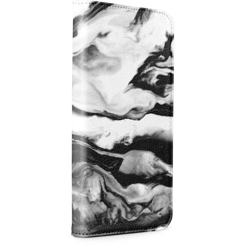 Black and White Marble Ink iPhone 15 Pro Folio Case