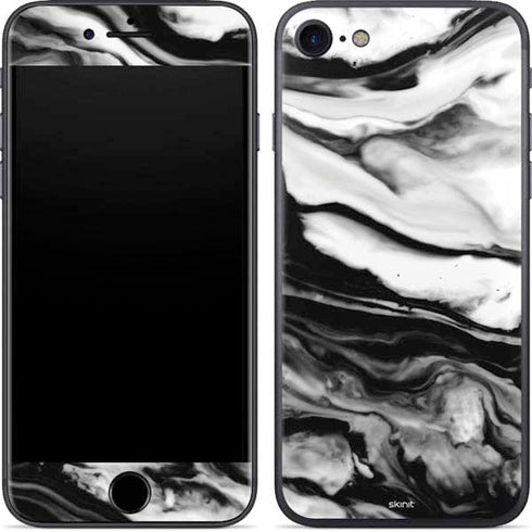 Black and White Marble Ink iPhone 7 Skin