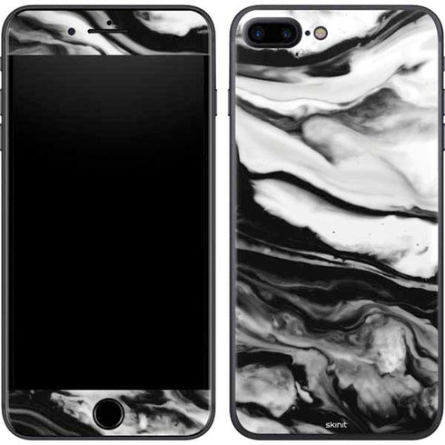 Black and White Marble Ink iPhone 8 Plus Skin