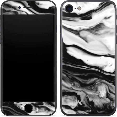 Black and White Marble Ink iPhone 8 Skin