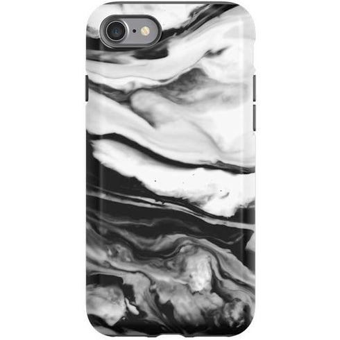 Black and White Marble Ink iPhone SE (2nd & 3rd Gen) Pro Case