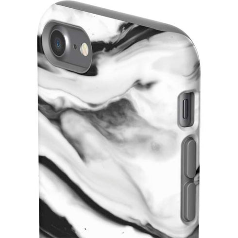 Black and White Marble Ink iPhone SE (2nd & 3rd Gen) Pro Case