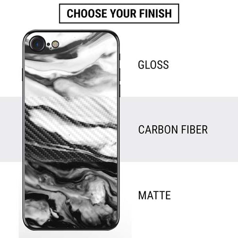 Black and White Marble Ink iPhone SE (2nd & 3rd Gen) Skin