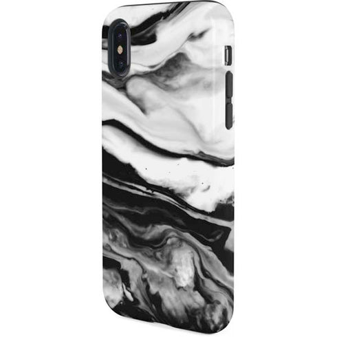 Black and White Marble Ink iPhone X Pro Case
