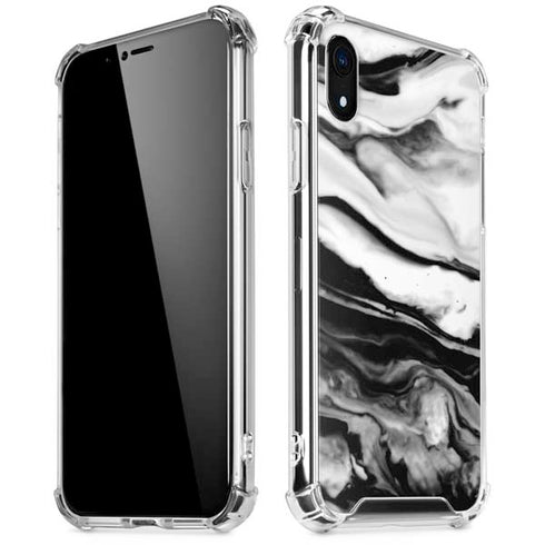 Black and White Marble Ink iPhone XR Clear Case