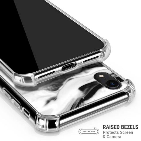 Black and White Marble Ink iPhone XR Clear Case