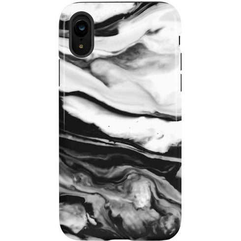 Black and White Marble Ink iPhone XR Pro Case