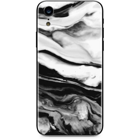 Black and White Marble Ink iPhone XR Skin