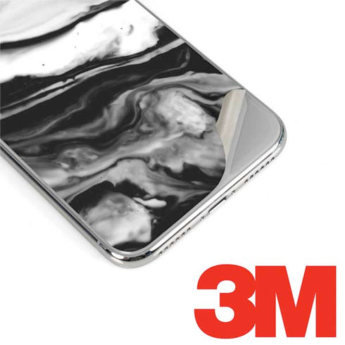 Black and White Marble Ink iPhone XR Skin